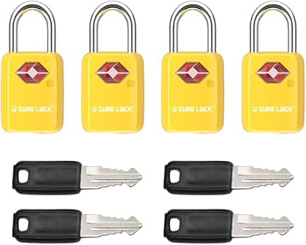 Amazon.com: SURE LOCK Mini TSA Approved Keyed Luggage Lock – One